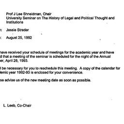 Correspondence, 1993-08-25....