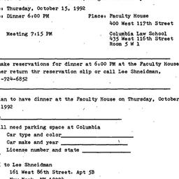 Announcements, 1992-10-15. ...
