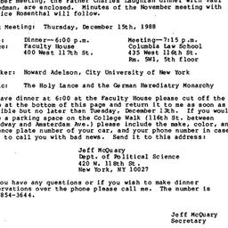 Announcements, 1988-12-15. ...