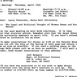 Announcements, 1989-04-13. ...