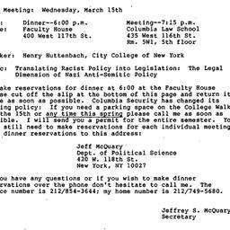 Announcements, 1989-03-15. ...
