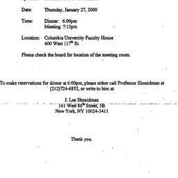 Announcements, 2000-01-27. ...