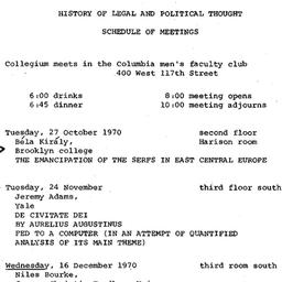 Schedules, Law and Politics...