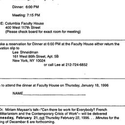 Announcements, 1996-01-18. ...