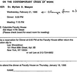 Announcements, 1996-02-21. ...