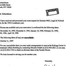 Correspondence, 1996-07-28....
