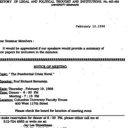 Announcements, 1998-02-10. ...