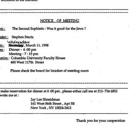 Announcements, 1998-03-03. ...