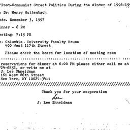 Announcements, 1997-11-17. ...