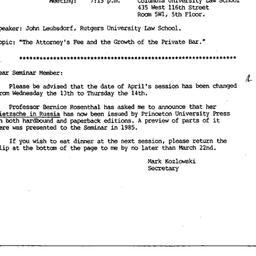 Announcements, 1988-03-24. ...