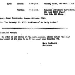 Announcements, 1987-12-09. ...