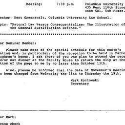 Announcements, 1987-10-15. ...