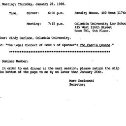 Announcements, 1988-01-28. ...