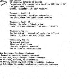 Schedules, Law and Politics...