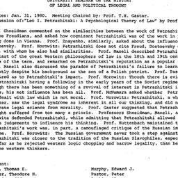 Minutes, 1980-01-30. Law an...