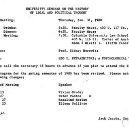Announcements, 1980-01-30. ...