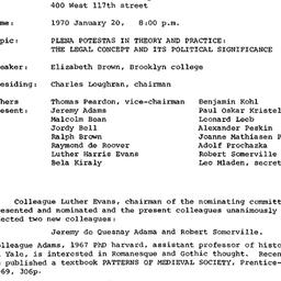 Minutes, 1970-01-20. Law an...
