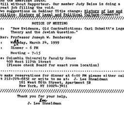 Announcements, 1999-03-01. ...