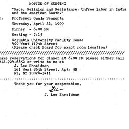 Announcements, 1999-04-04. ...