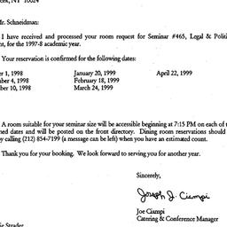 Correspondence, 1999-07-15....