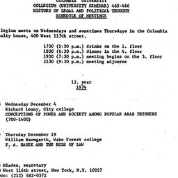 Schedules, Law and Politics...