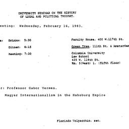 Announcements, 1983-02-16. ...
