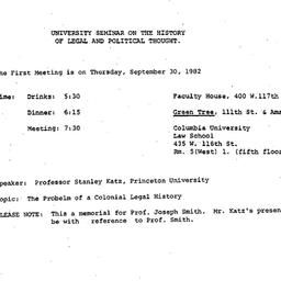 Announcements, 1982-09-30. ...