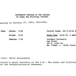 Announcements, 1983-01-27. ...