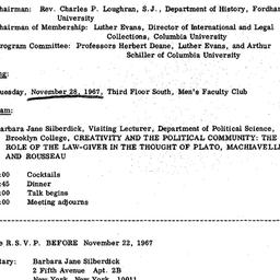 Announcements, 1967-11-28. ...