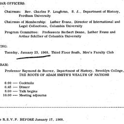 Announcements, 1968-01-23. ...
