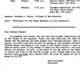 Announcements, 1986-01-23. ...