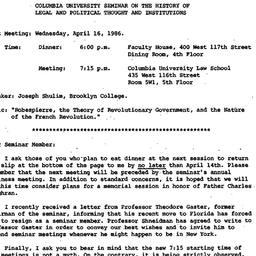 Announcements, 1986-04-16. ...