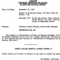 Announcements, 1977-09-21. ...
