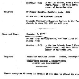 Announcements, 1977-10-26. ...