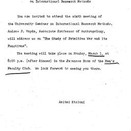 Announcements, 1965-03-01. ...