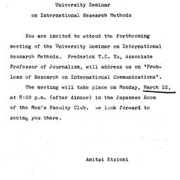 Announcements, 1965-03-22. ...