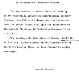 Announcements, 1965-04-12. ...