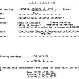 Announcements, 1976-01-16. ...
