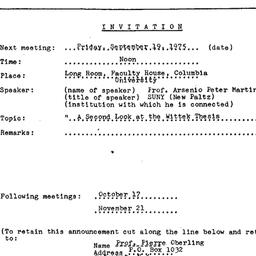 Announcements, 1975-09-19. ...
