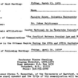 Announcements, 1979-03-23. ...