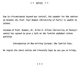 Announcements, 1983-10-28. ...