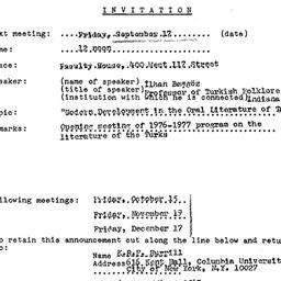 Announcements, 1976-09-17. ...