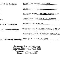 Announcements, 1979-09-21. ...