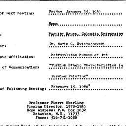 Announcements, 1980-01-25. ...
