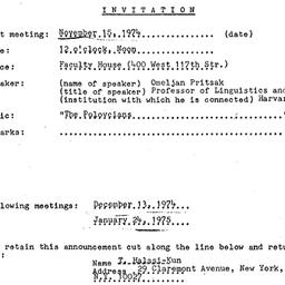 Announcements, 1974-11-15. ...