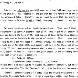 Announcements, 1986-08-15. ...