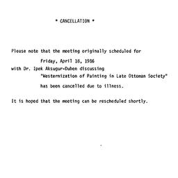 Announcements, 1986-04-18. ...