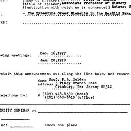 Announcements, 1977-11-18. ...