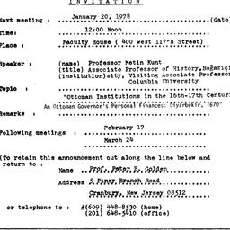 Announcements, 1978-01-20. ...