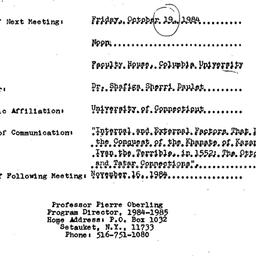 Announcements, 1984-10-19. ...